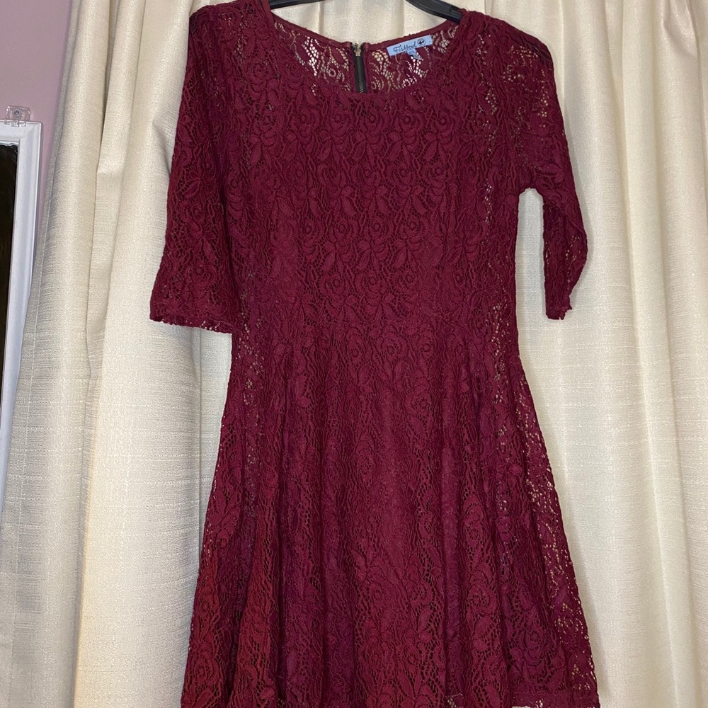 Vintage maroon A line dress